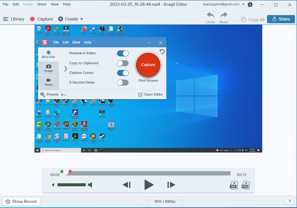 Snagit screen recorder for PC