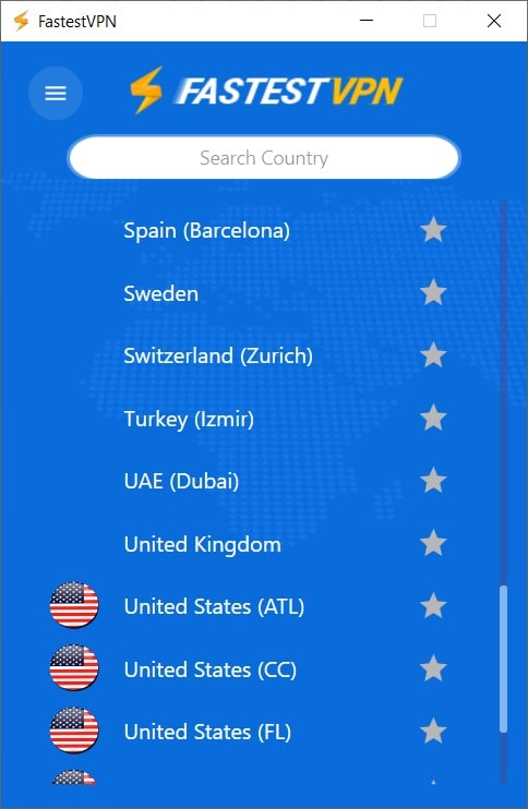 FastestVPN review server locations and countries.