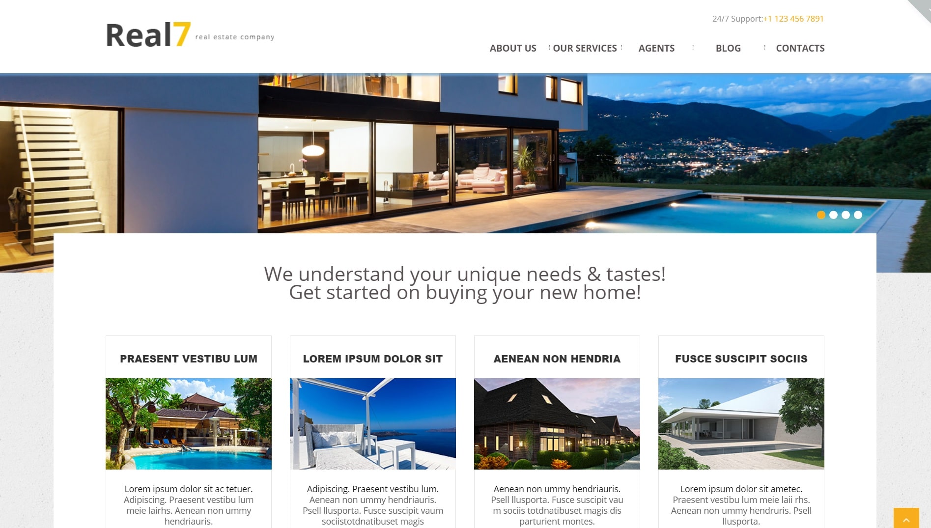 Real7 animated theme for real estate site