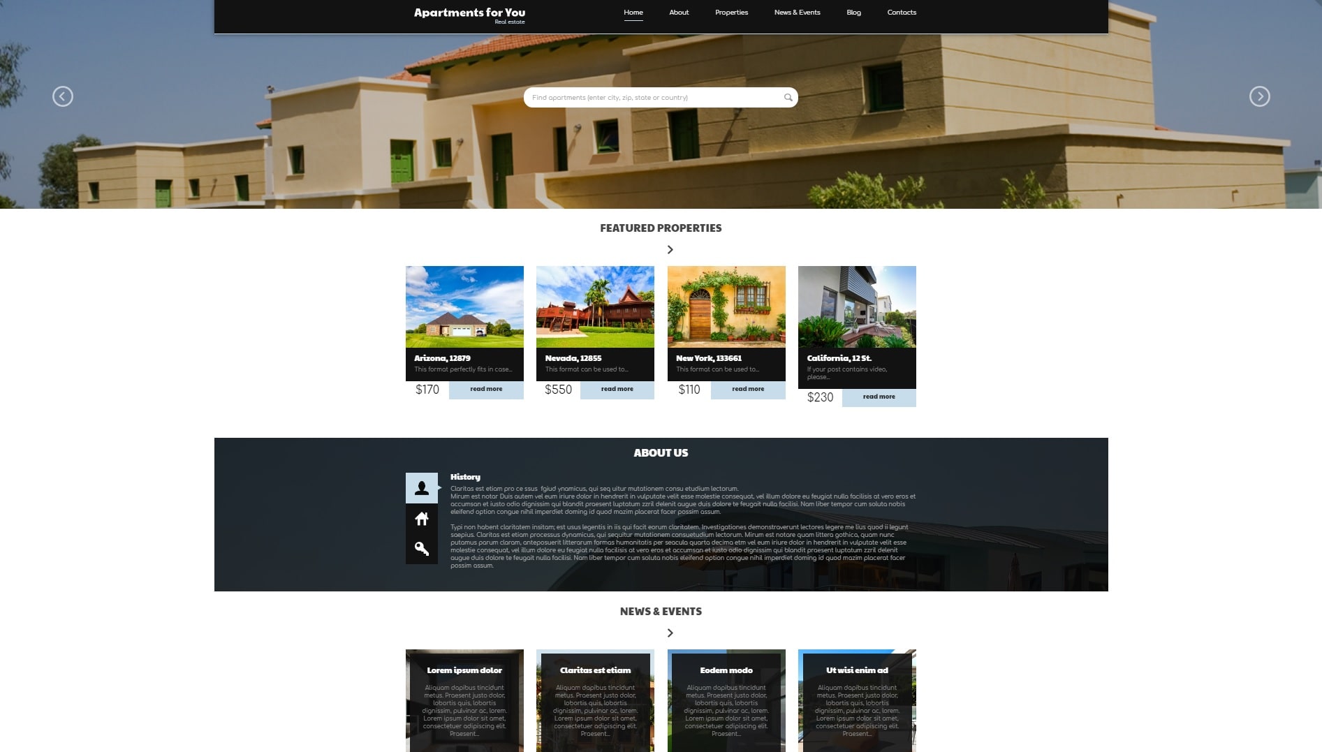 Rent Buy property WP real estate theme