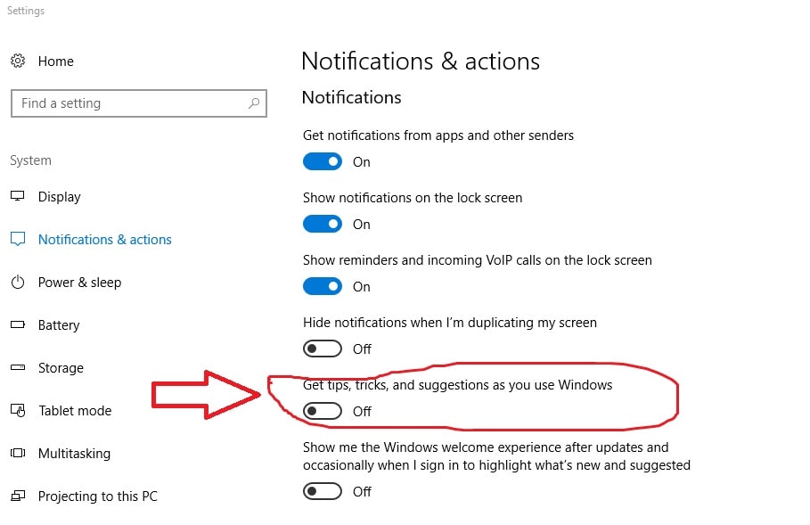 Windows 10 Disable Notifications to Boost Performance