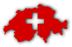Swiss flag and map