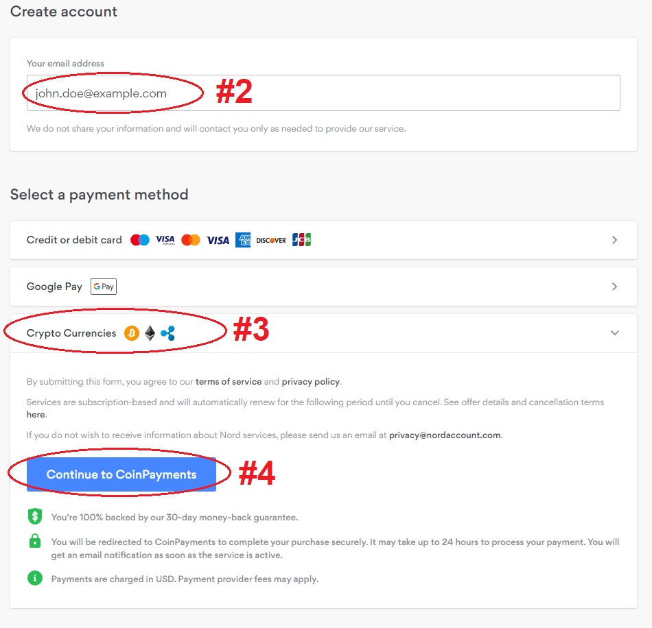 nordvpn pay anonymously with ethereum