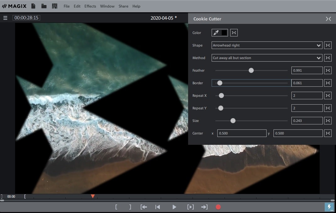 MAGIX Movie Edit Pro review features Cookie Cutter