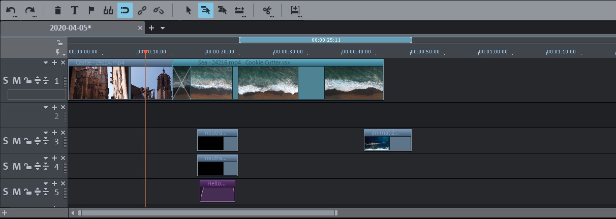 Timeline editing in a MAGIX Movie Edit Pro