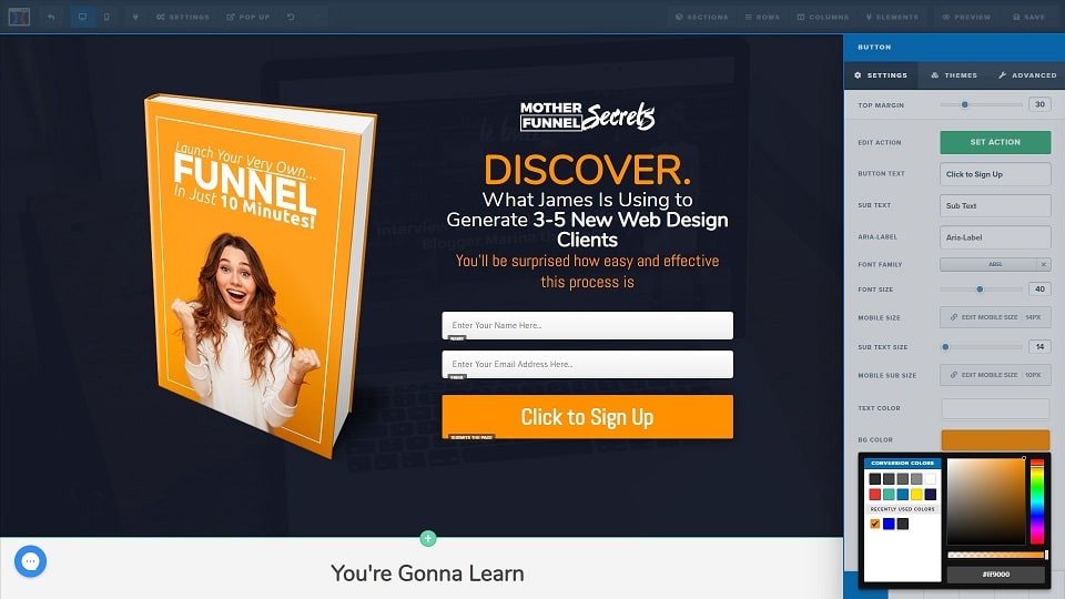 ClickFunnels landing page builder example
